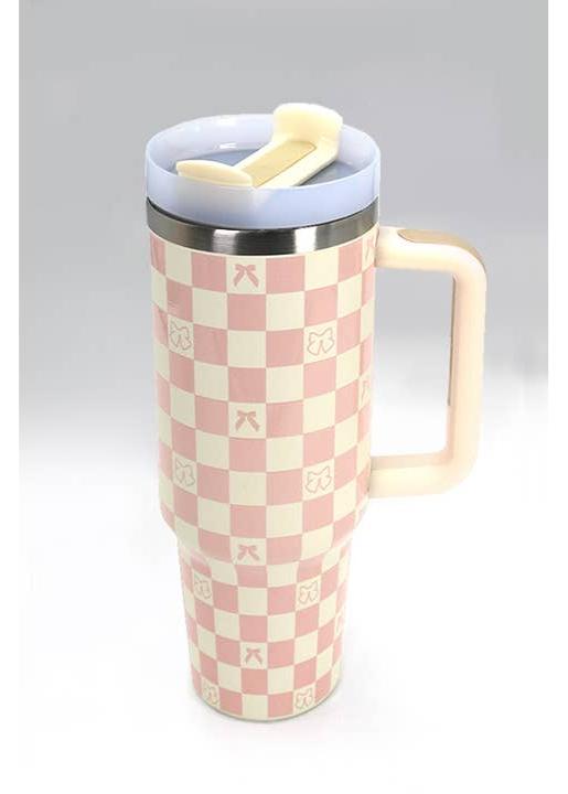 Checkered + Bows Tumbler