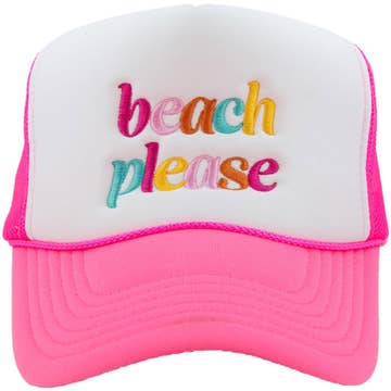 Beach Please Trucker Hat | Hot Pink | Restock