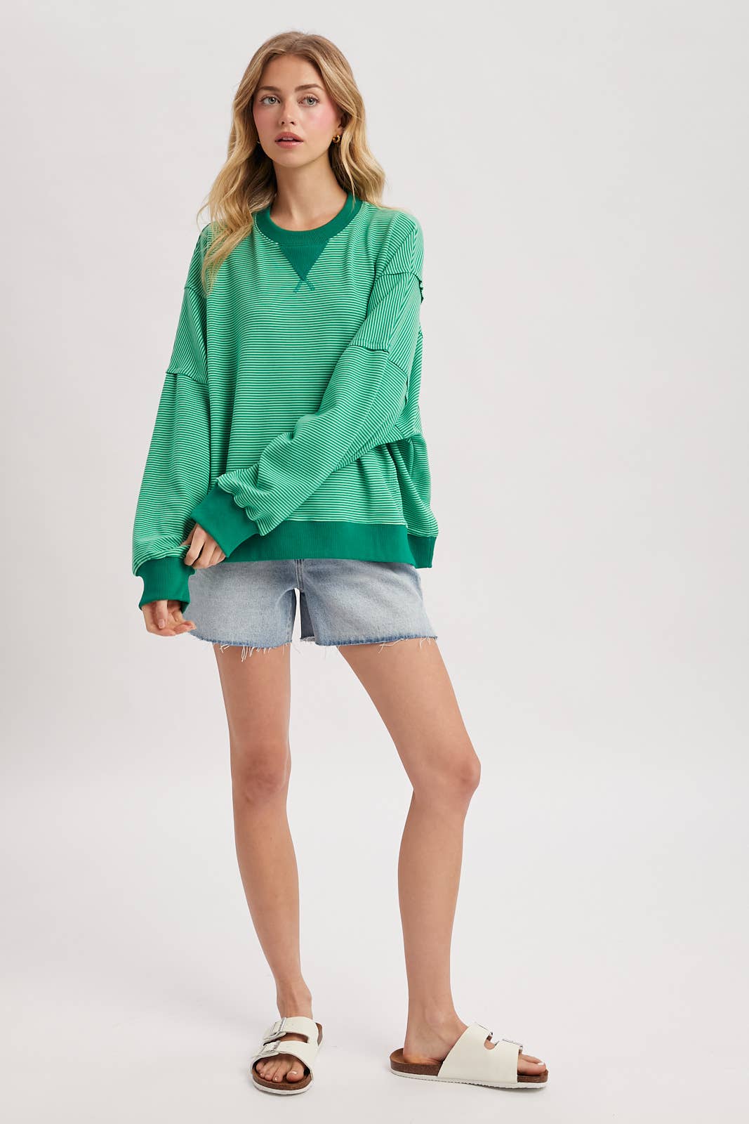 Striped Drop Shoulder Sweatshirt