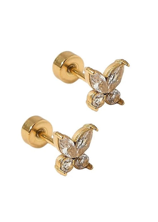 Lynn Butterfly Screwback Stud Earrings | LINNY CO