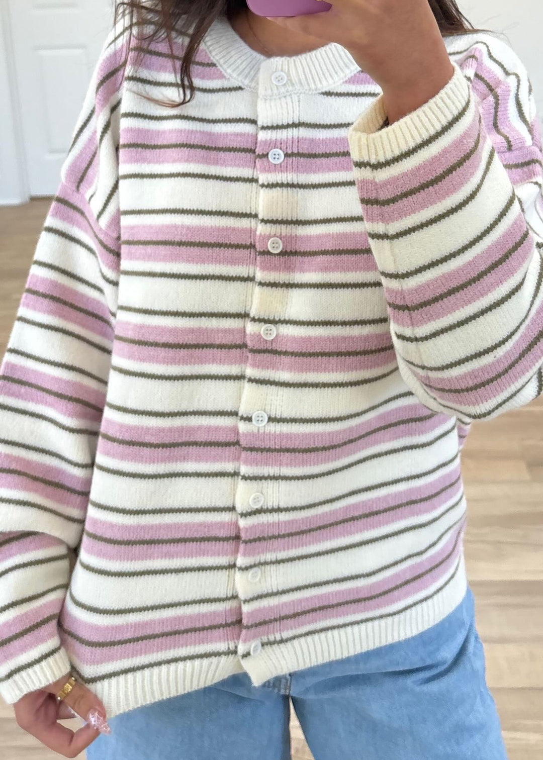 Blush Garden Stripe Sweater