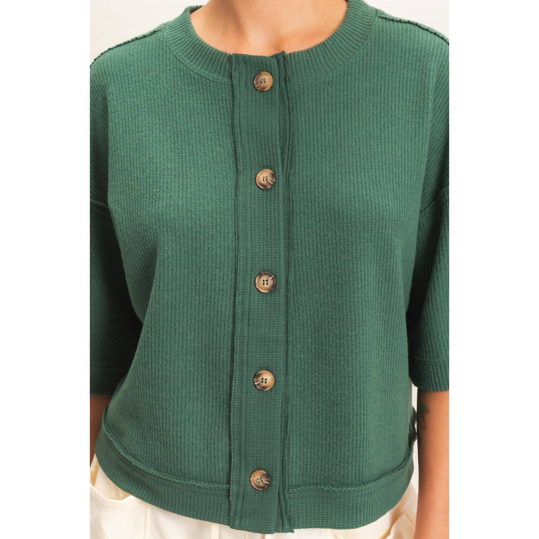 Witten Button-Down Top | Black, Cream, Cherry, Green