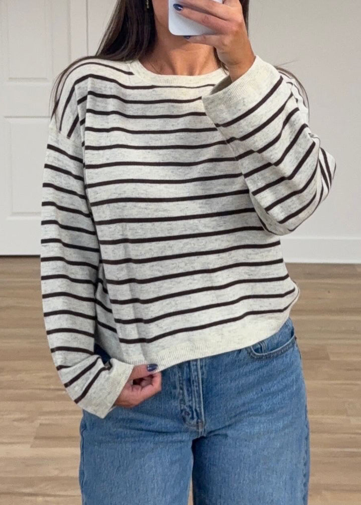 Coffee Bean Striped Sweater