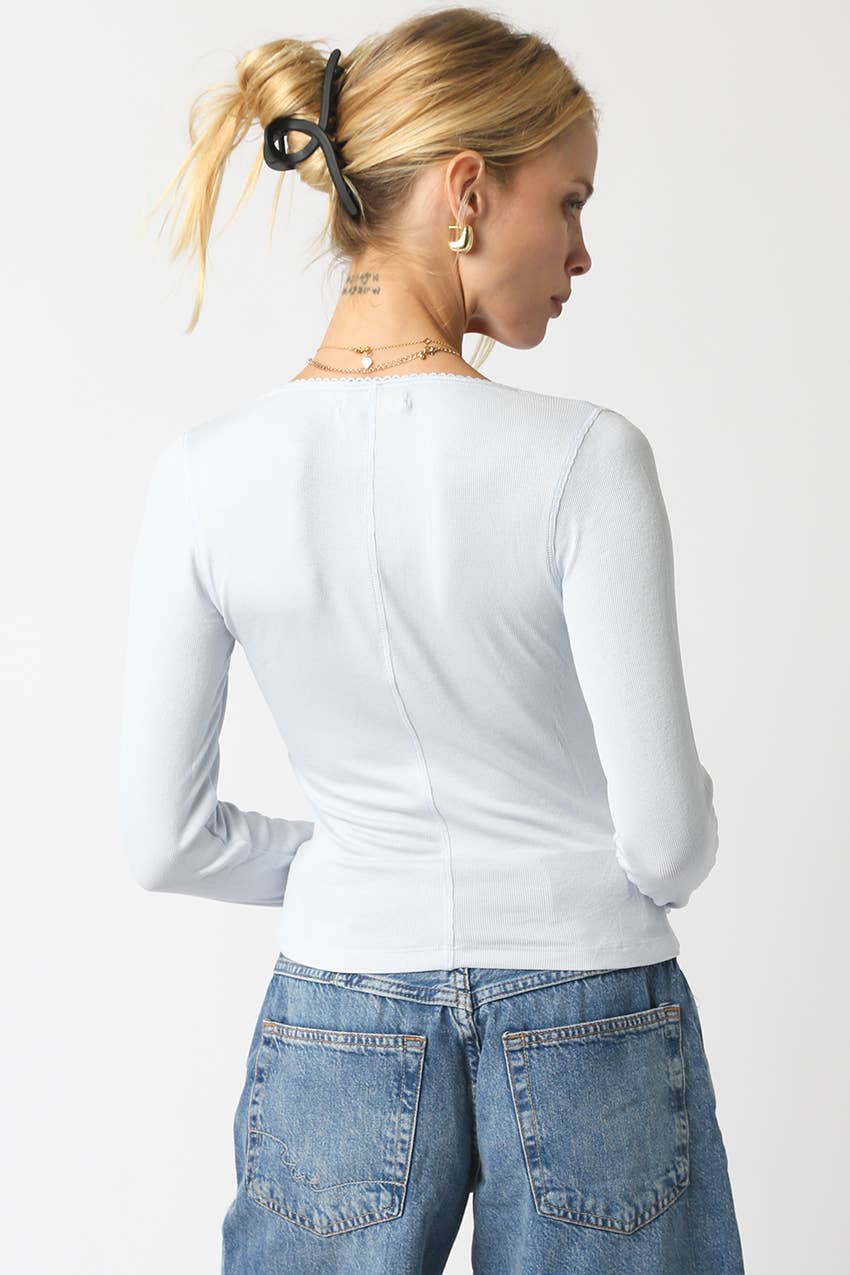 Sawyer Button Top | Gray