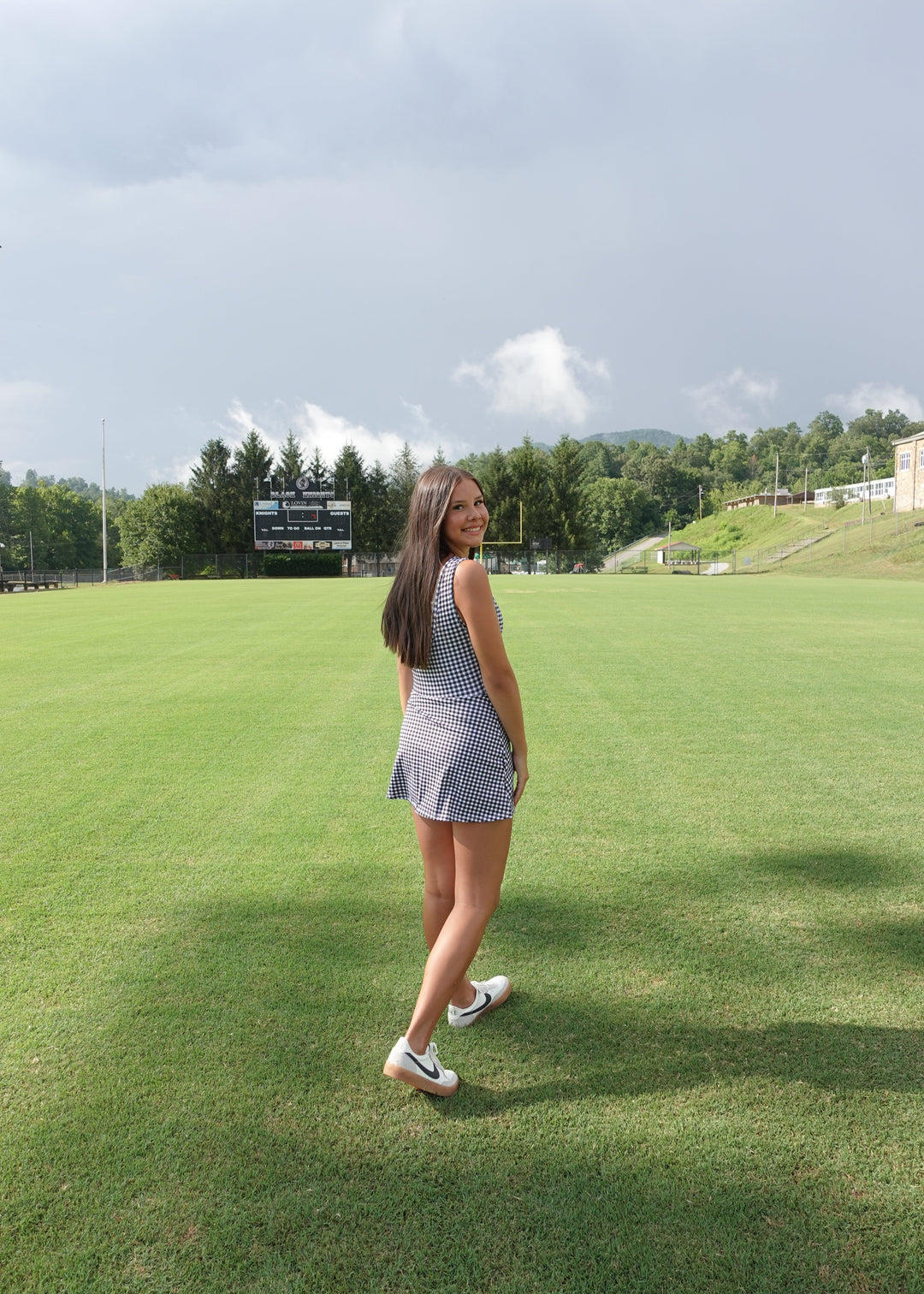 Hot Girl Summer Athletic Dress | Black & White Gingham