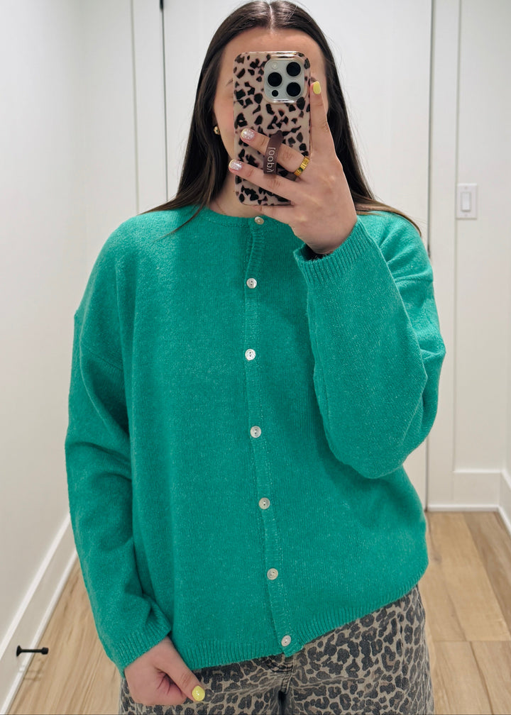 Monroe Knit Cardigan | Light Blue, Brown, Pink, Ivory, Green