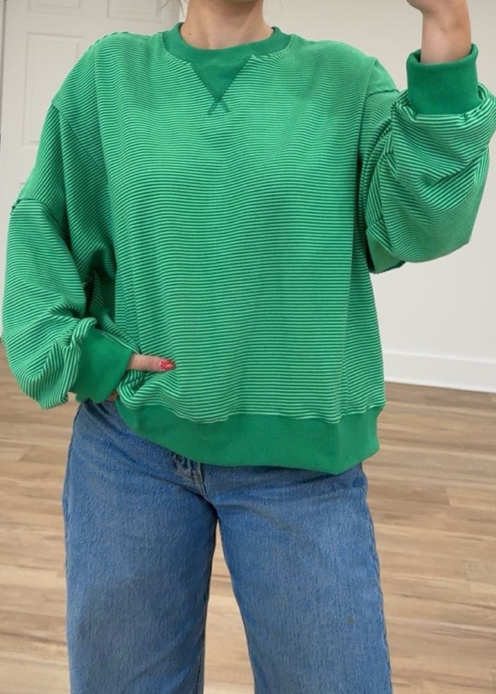 Striped Drop Shoulder Sweatshirt