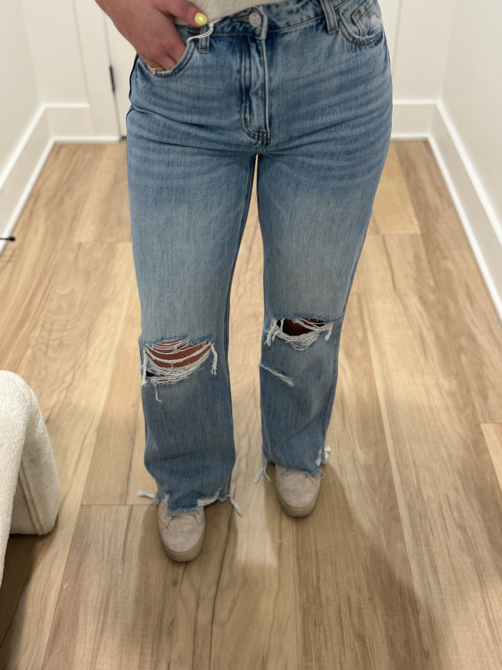 90's Vintage Super High Rise Flare Jeans