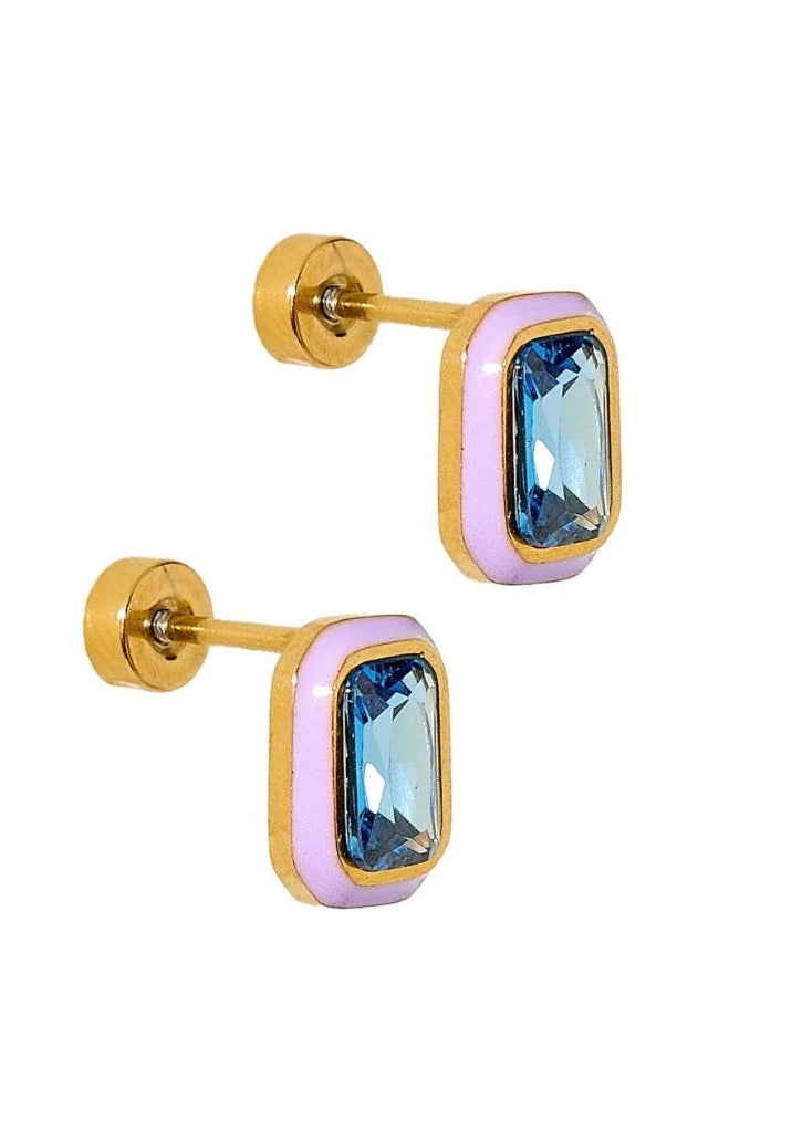 Whitney Violet Bloom Screwback Stud Earrings | LINNY CO