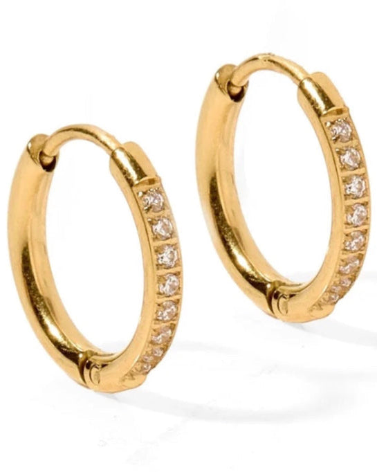 Scarlett Gold Hoop Huggies 12mm | LINNY CO