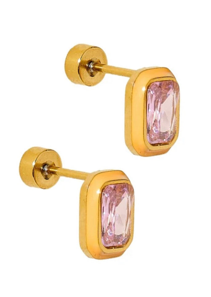 Whitney Orange Sherbet Screwback Stud Earrings- LINNY CO