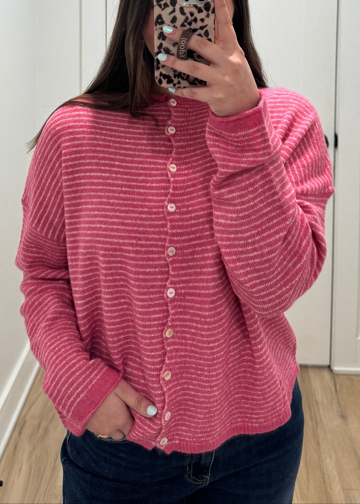 Pink Obsession Stripe Cardigan