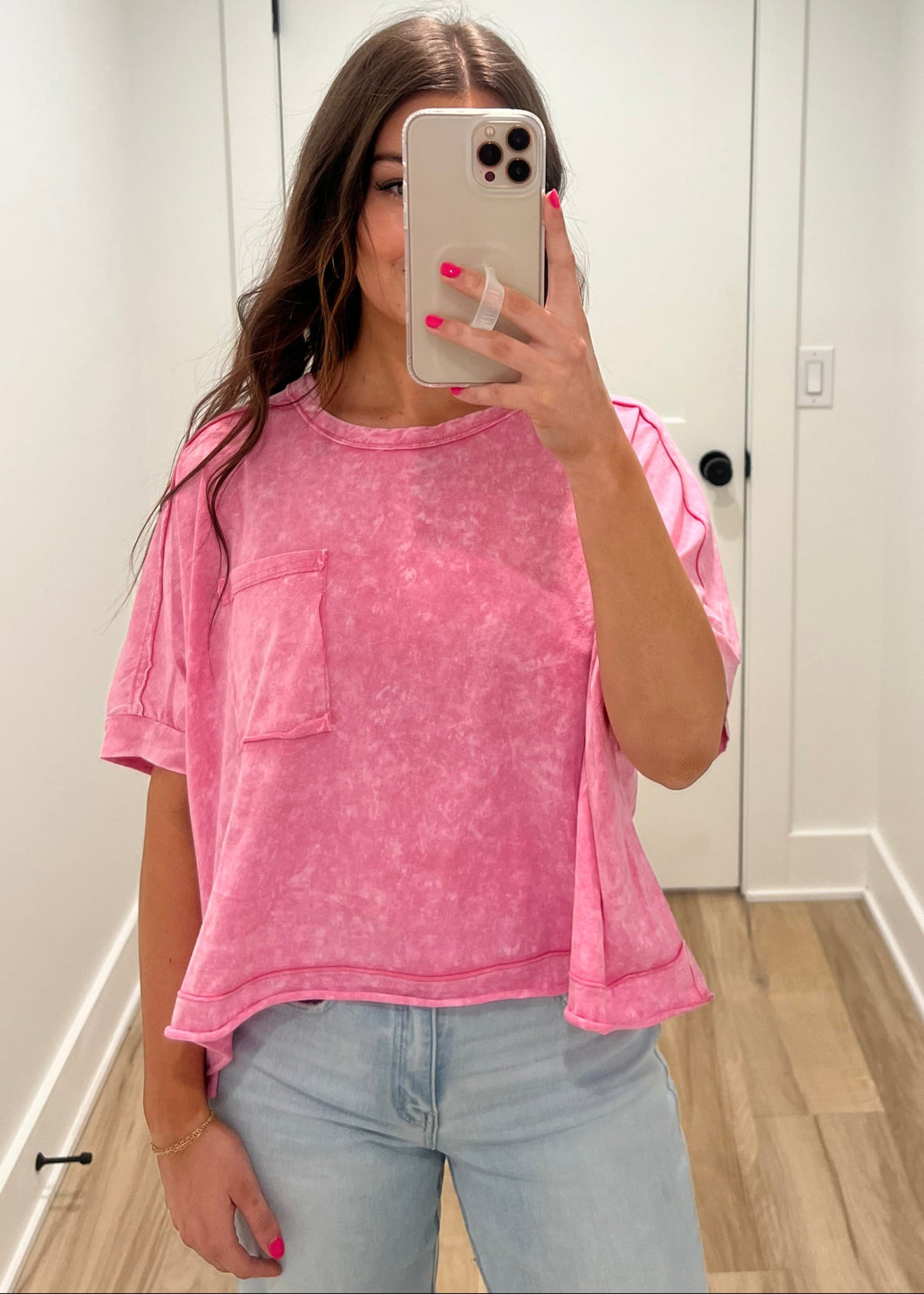 Call It Spring Mineral Wash Top | Pink
