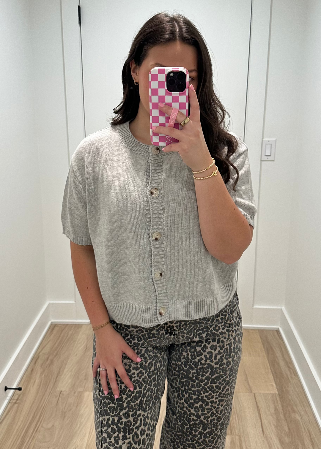 Cozy Lane Sweater Cardigan | Grey + Brown