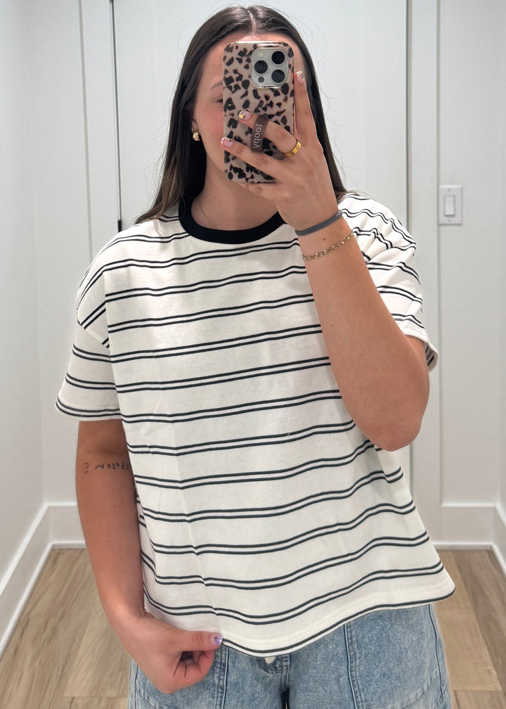 Striped Boxy Tee | Restock