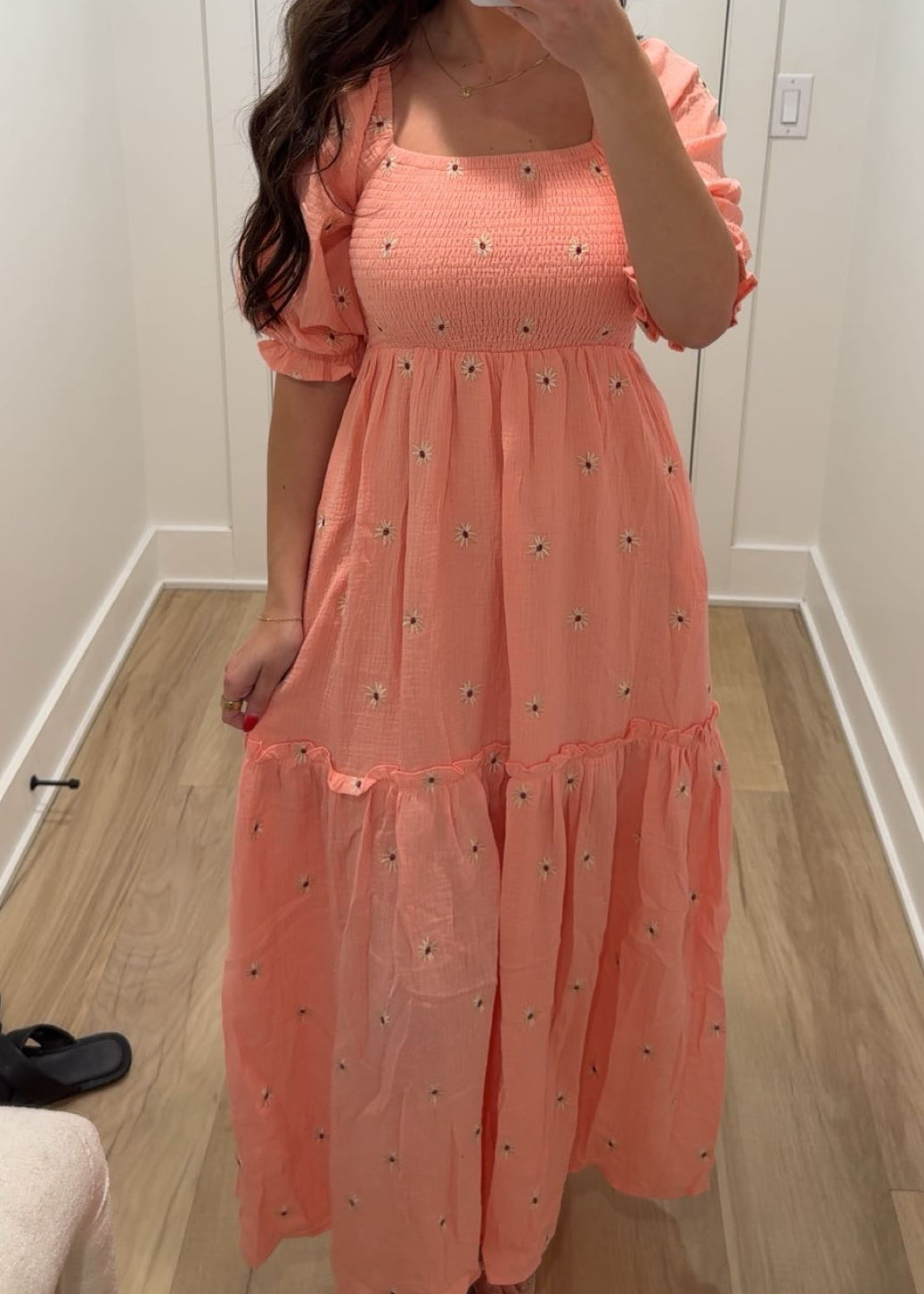 Floral Embroidered Tiered Maxi Dress