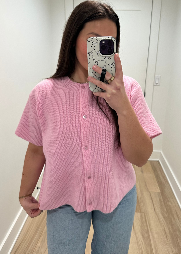 Poppy Sweater Cardigan | Pink