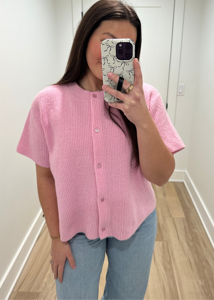 Poppy Sweater Cardigan | Pink