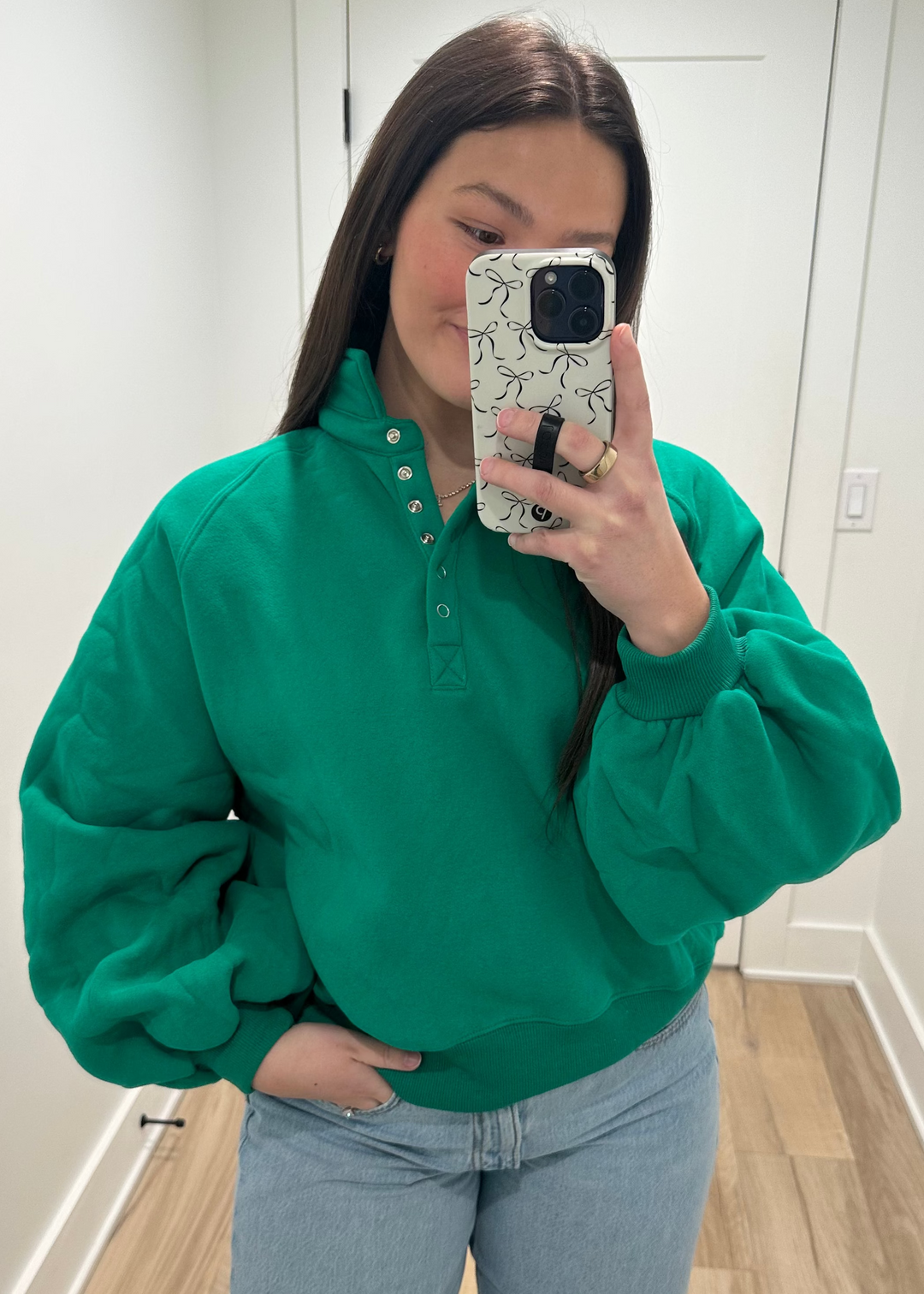 Fresh Start Button Pullover | Green, Pink, Lilac