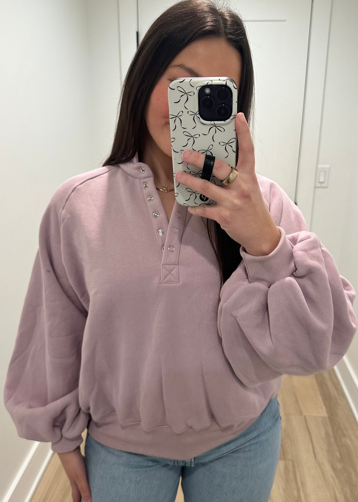 Fresh Start Button Pullover | Green, Pink, Lilac