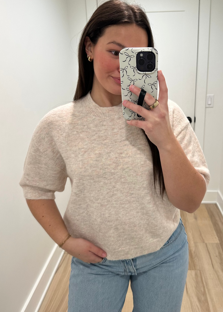 Parker Half-Sleeve Sweater | Blush, Oatmeal, Grey