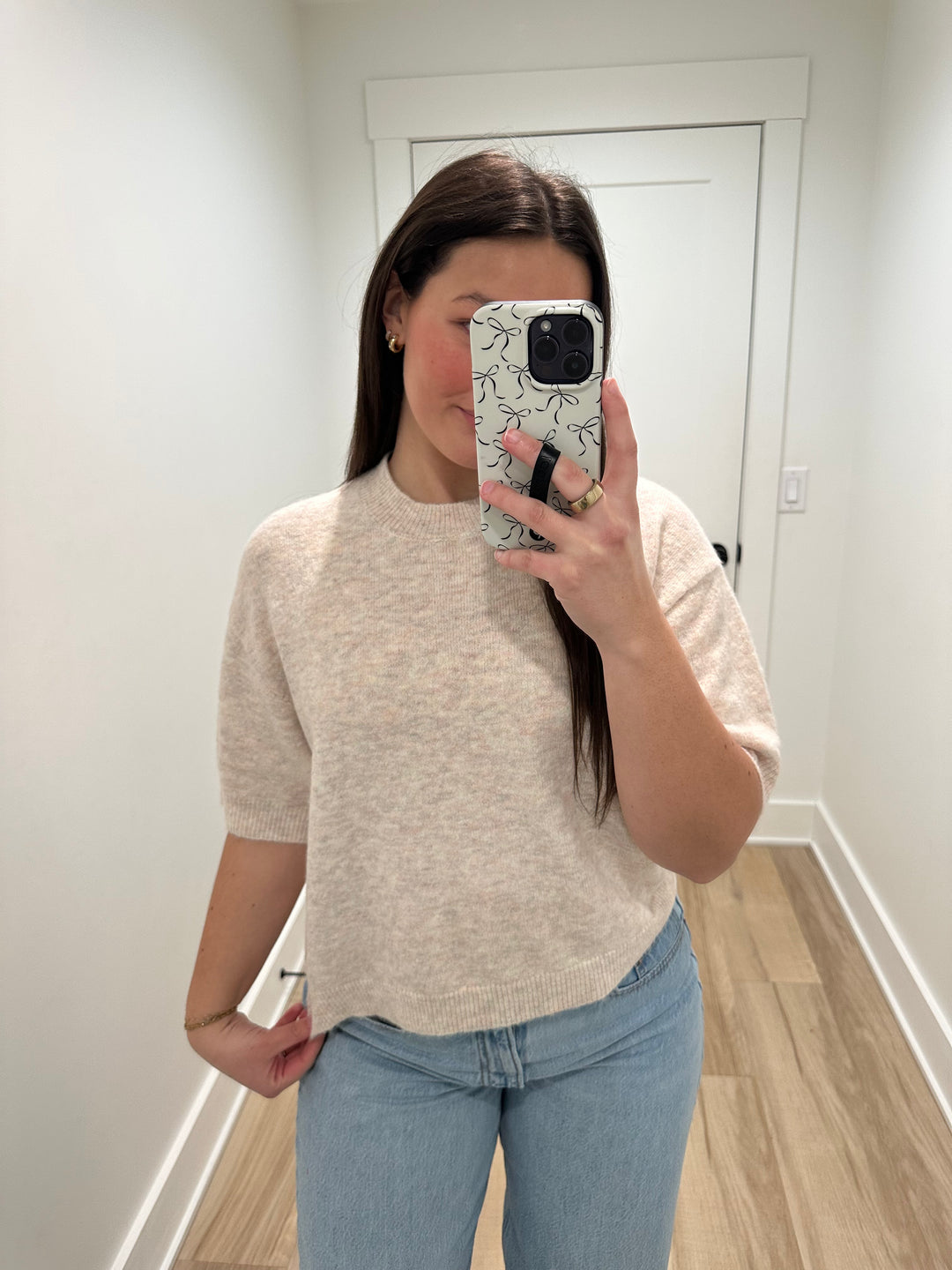 Parker Half-Sleeve Sweater | Blush, Oatmeal, Grey