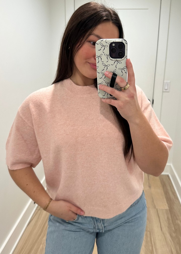 Parker Half-Sleeve Sweater | Blush, Oatmeal, Grey