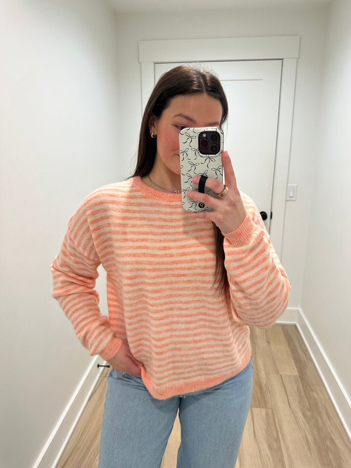 Soft Bloom Stripe Sweater | Coral, Lavender, Pink, Blue