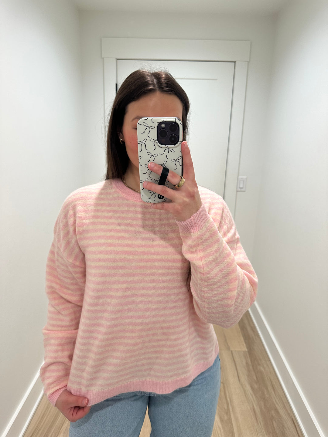 Soft Bloom Stripe Sweater | Coral, Lavender, Pink, Blue