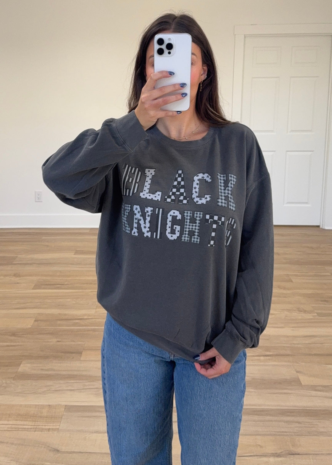 Black Knights Patchwork Crewneck | Pepper