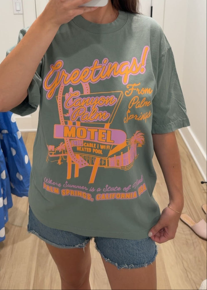 Canyon Palms Motel Tee | Green