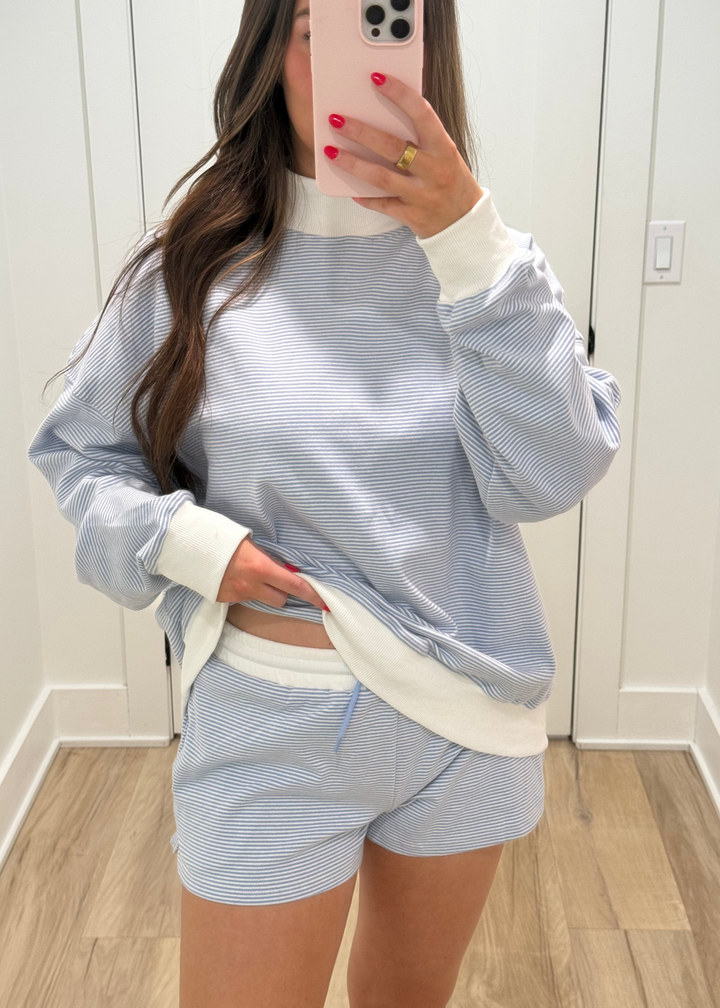 Sunday Stripe Set | Peach + Blue