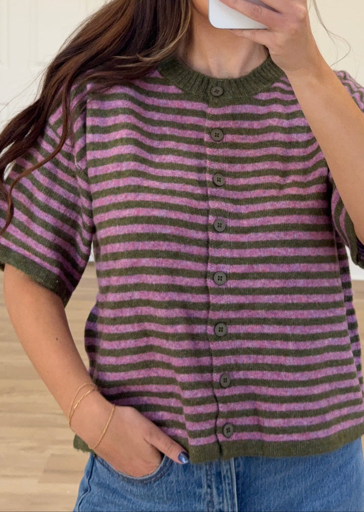 Moss Meadow Stripe Sweater