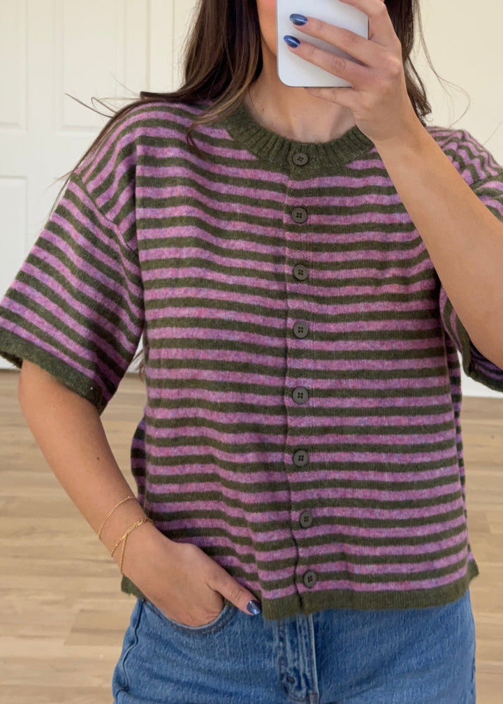 Moss Meadow Stripe Sweater