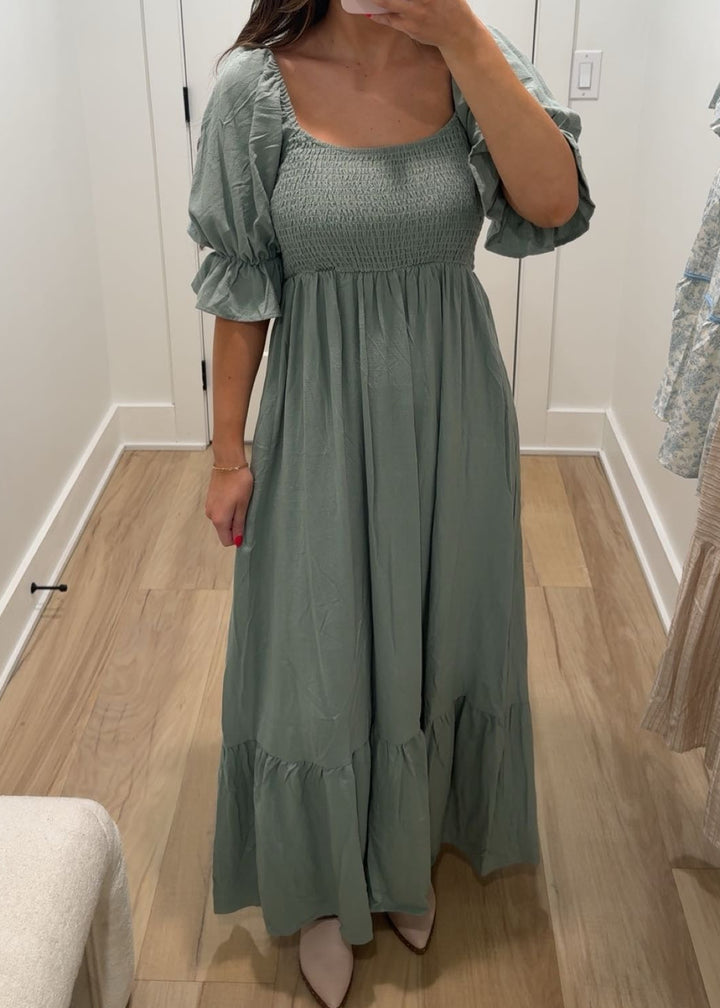 Sunday Stroll Maxi Dress | Sage + Blue | Restock