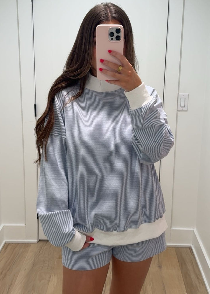 Sunday Stripe Set | Peach + Blue