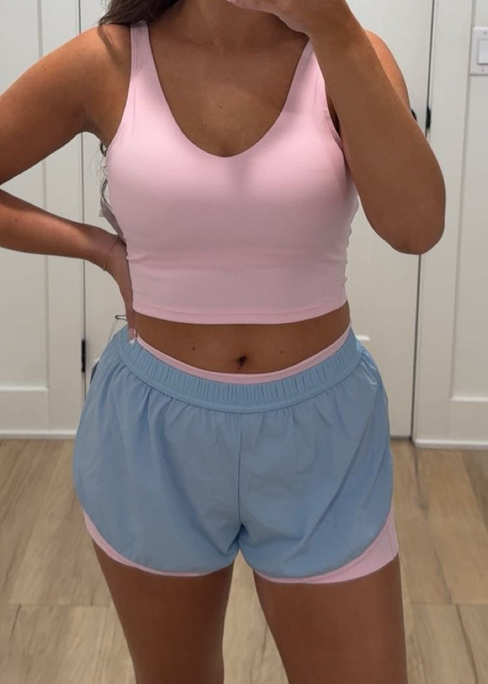 Hot Girl Walk Shorts | Pink + Blue