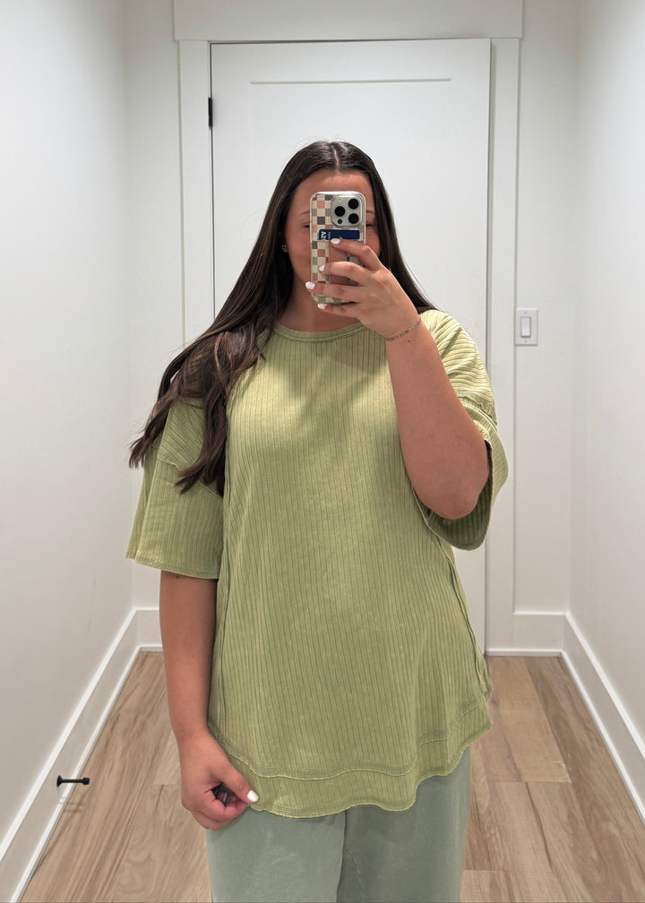 Mineral Washed Sage Top