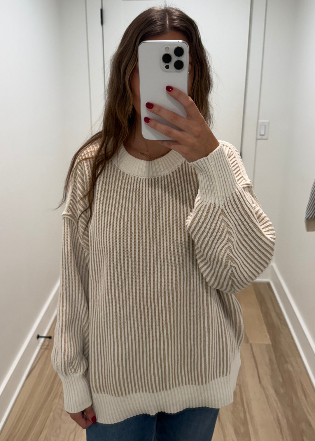 Autumn Air Sweater | Orange, Olive, Beige, Grey