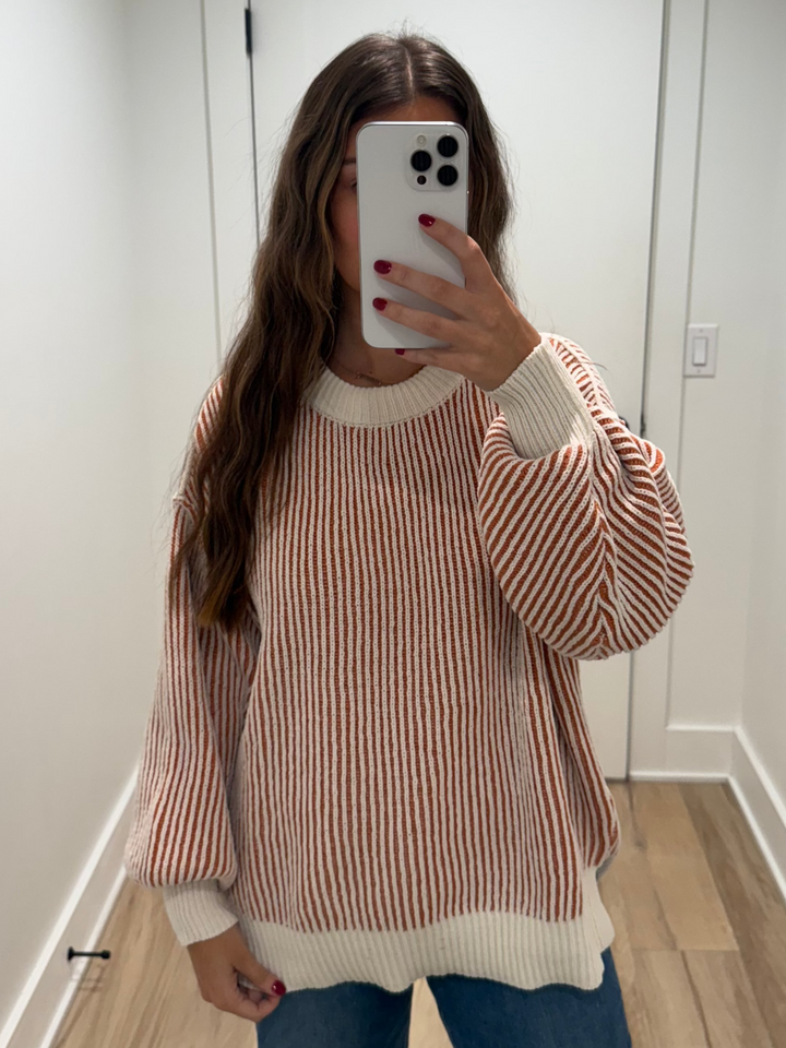 Autumn Air Sweater | Orange, Olive, Beige, Grey