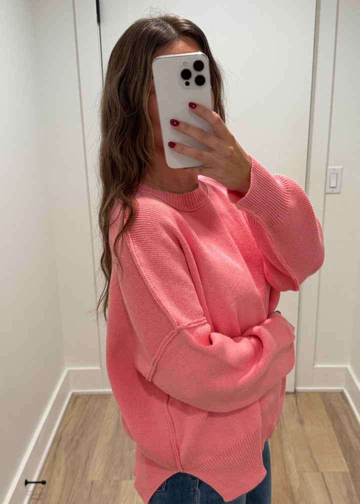 Drop Shoulder Loose Fit Knit Sweater Top