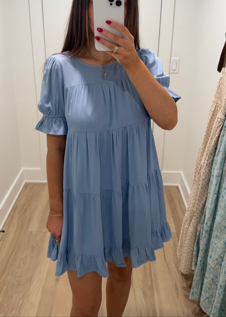 Blue Bird Babydoll Dress