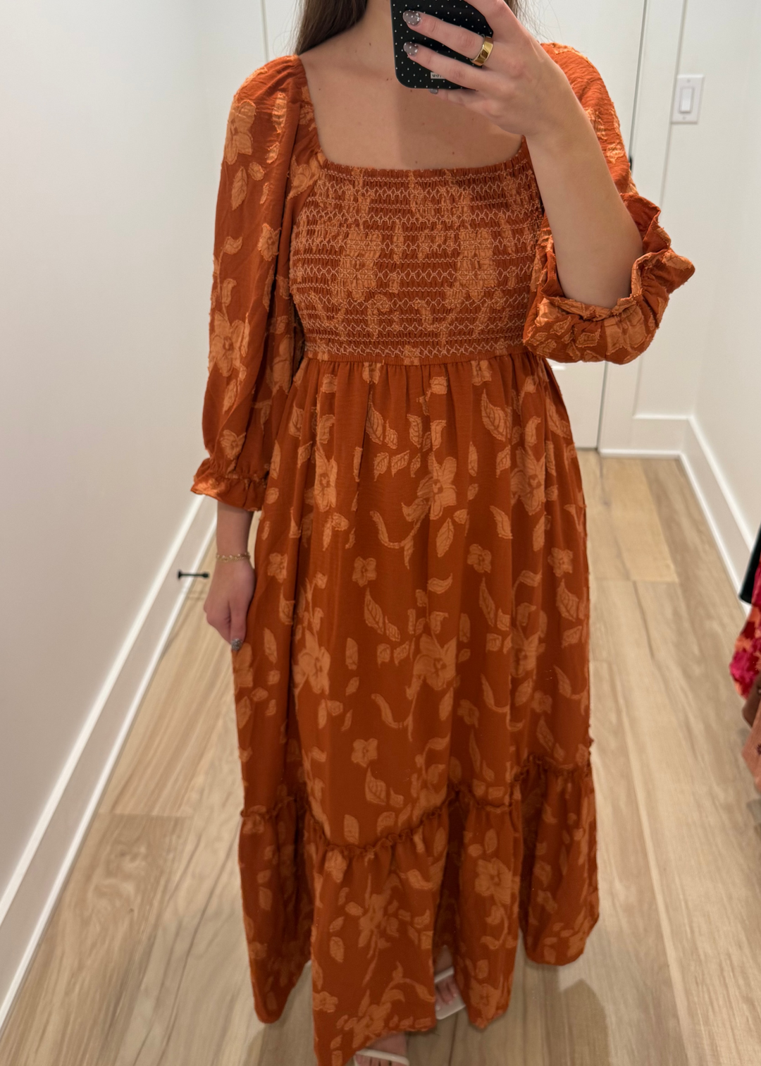 Rust & Roses Maxi Dress
