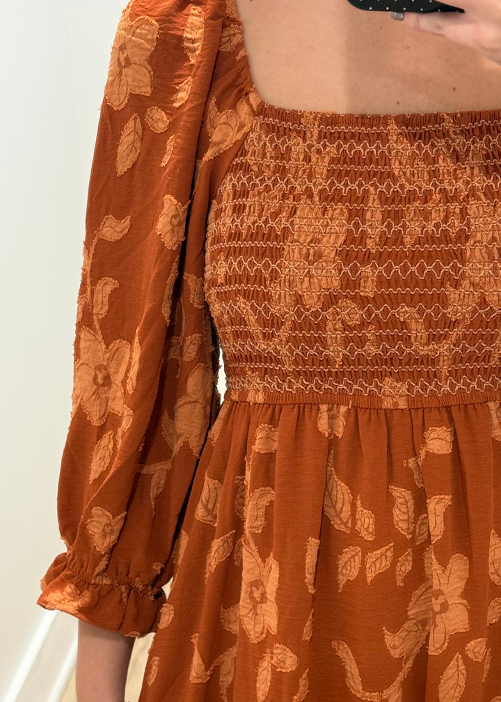 Rust & Roses Maxi Dress