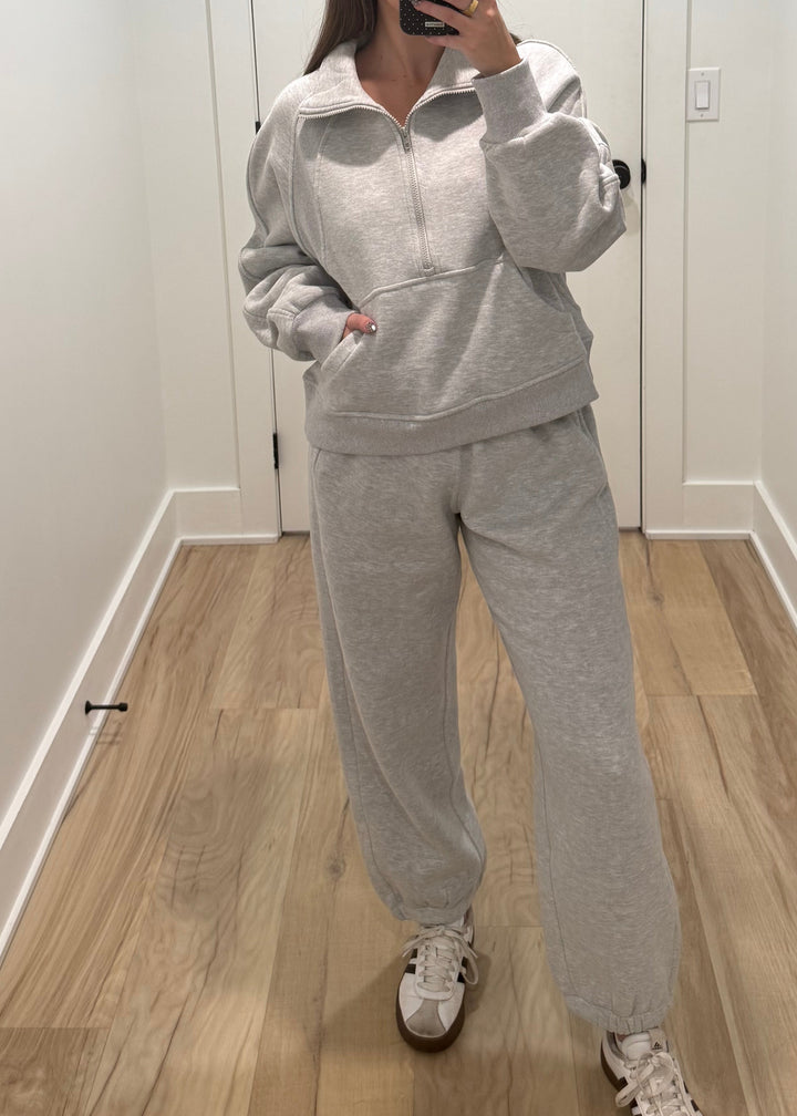 You're Invited Relaxed Joggers | Heather Grey + Black
