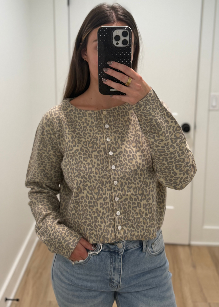 Vintage Leopard Button Down Cardigan