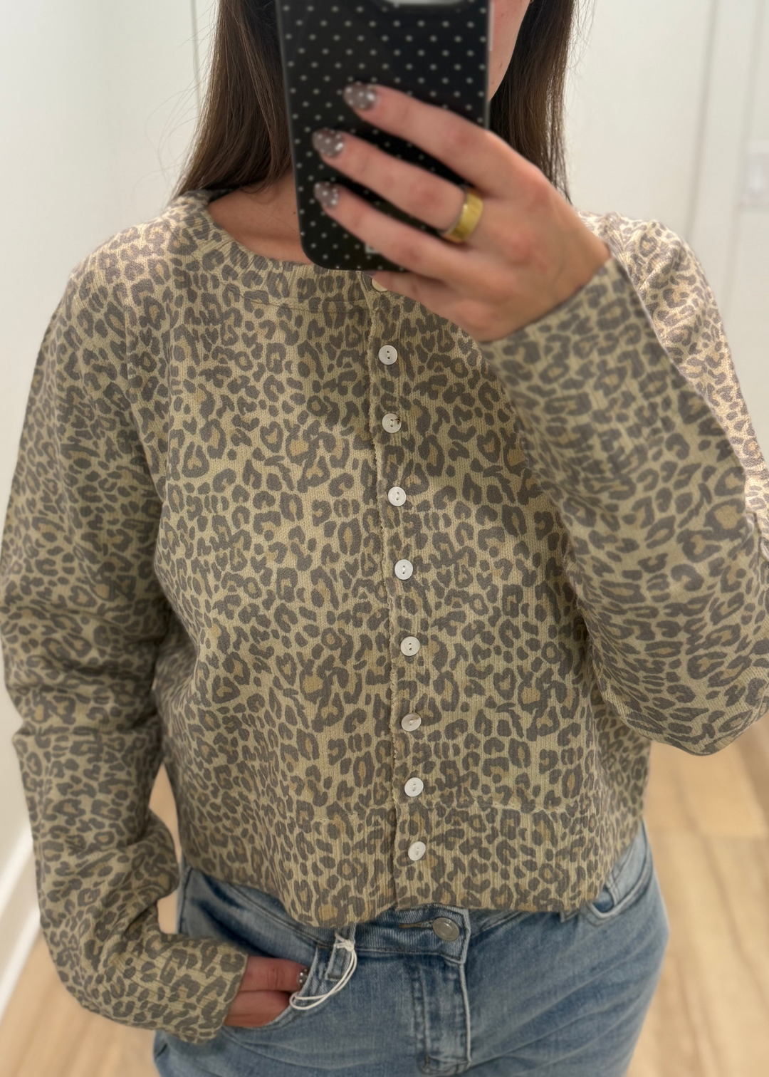 Vintage Leopard Button Down Cardigan