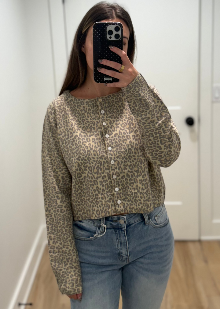 Vintage Leopard Button Down Cardigan