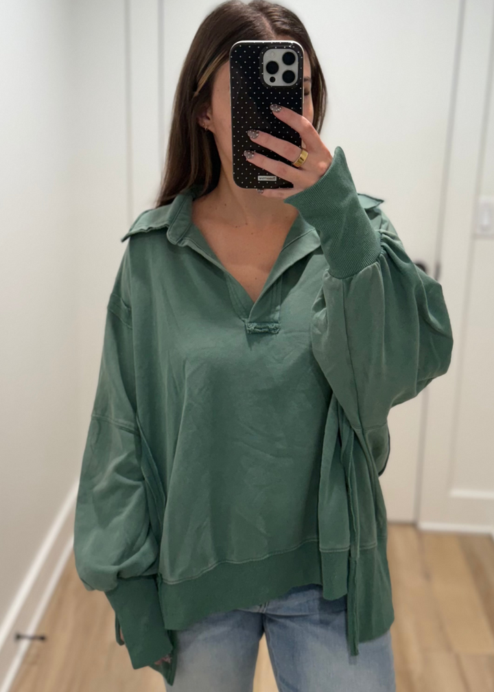 Off-Duty Top | Green + Pink