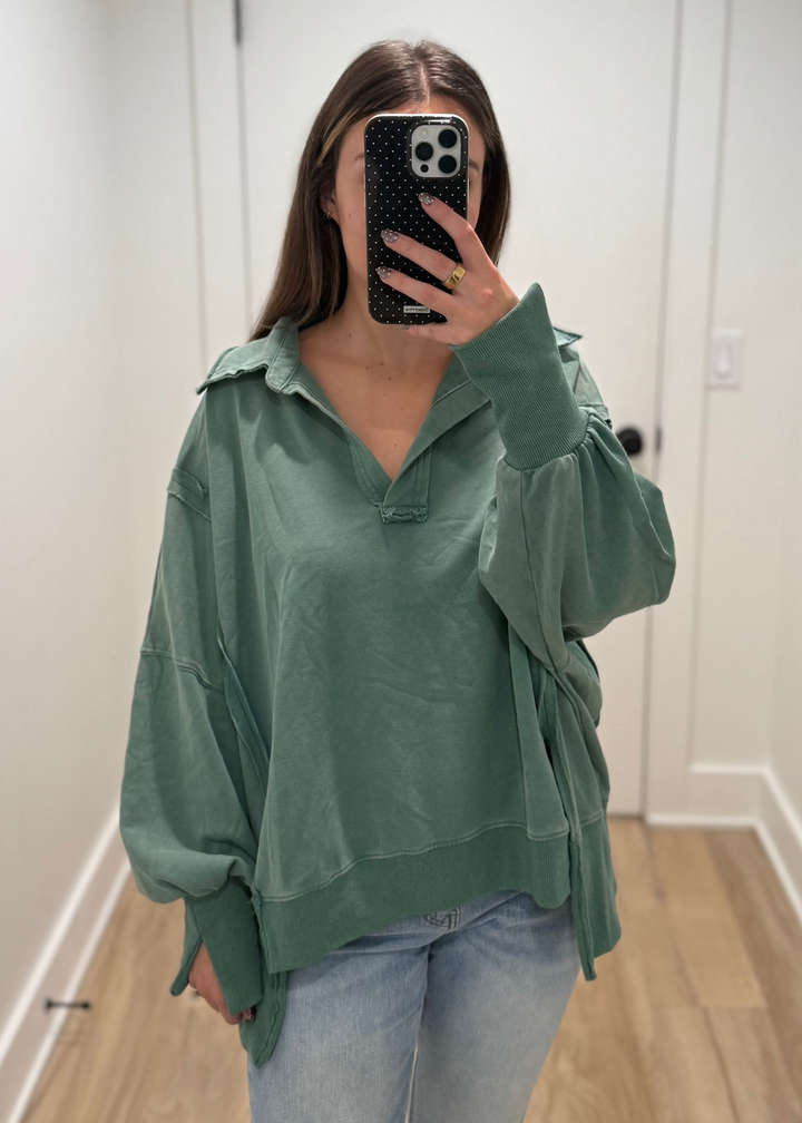 Off-Duty Top | Green + Pink